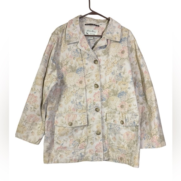 Eddie Bauer Floral Utility Jacket - Cream and Pastel - Picture 1 of 9